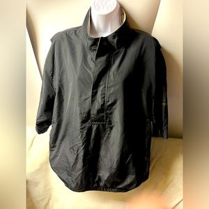 DryJoys FJ FootJoy 1/2 zip & snap Waterproof Golf Rain Black Men’s Sz L Jacket